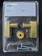 Ikea Gribbol Brass Gold Tone Cabinet Door Pulls Knobs 40 mm 1 9/16”, Set of 2