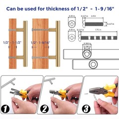 30 Pack Kitchen Cabinet Handles Champagne Bronze 3 Inch Hole Center Stainless…