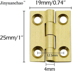 Mini Solid Brass Hinges Cabinet Drawer Butt Hinges for Jewelry Chest Wood Box,1/