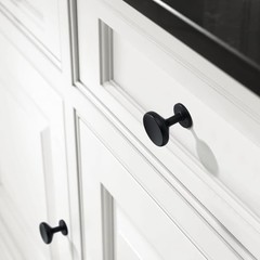 CHIVS 10 Pack Modern Single Hole Cabinet Knob Matte Black Round Kitchen Cabin…