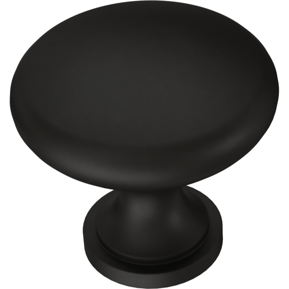 Mainstays P19574L-FB 1 1/8″ Mushroom Matte Black Cabinet & Drawer Knob 2 Pack