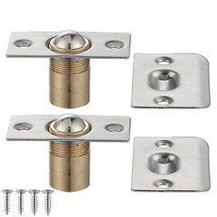 2 Pack Brushed Stainless Steel Closet Door Ball Catch Hardware Latches