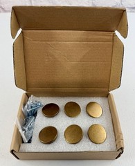 Goo-Ki Box Of 6 1 Inch Round Cabinet Knobs Drawer Pulls Brass Retro *BRAND NEW*