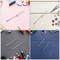 6Pcs Durable Drawing Clip and Cord Puller Tool Metal Sewing Accessories Silver