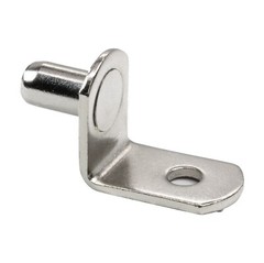 100 pack 5mm L-Shape Metal Adjustable Shelf Support Pins in Nickel for Furniture