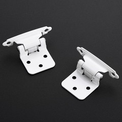 20 Pack 10 Pair White 1/2 Inch Overlay Semi Concealed Self Closing Hinge Set