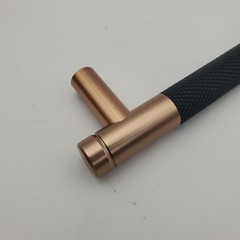 12 Pack 6-1/4″ Knurled Black and Champagne Bronze Cabinet Pulls 5″ Hole w/Screws