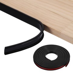 19.7ft U-Shape Edge Banding, 0.47in TPE Self Adhesive Edge Trim, Black