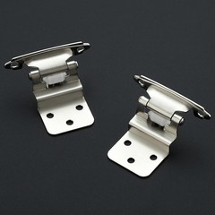 Brushed Nickel Cabinet Hinges 3/8 Inch Inset Self Closing 5 Pairs 10 Pack