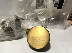 2 Pottery Barn Rejuvenation Linden Cabinet Knob Polished Oiled Brass Round