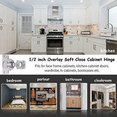 1/2″ Overlay Face Frame Soft Close Kitchen Cabinet Self Closing Concealed Hinges