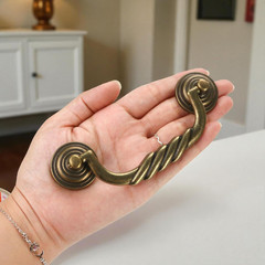 4.5 Inch Drawer Pulls Antique Bronze Bail Drop Swing Handles for Dresser Cabinet
