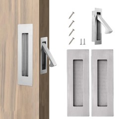 3 Pack Stainless Steel Pocket Door Pull Edge Handle Set Recessed Flush