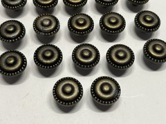 Vtg. Lot (43)NOS Small Round Dark Antique Brass Fixed Drawer/Cabinet Knobs(READ)