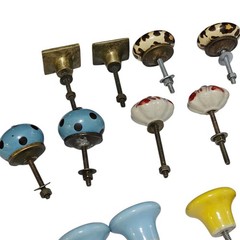 Lot Of 28 Cabinet Drawer Pull Knobs Various Mixed Ceramic Metal Project 1″-1.5″