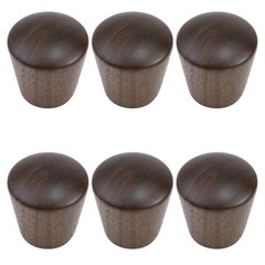6 PCS Cone Shape Walnut Wood Cabinet Knobs 0.87 x 0.87 inch Drawer Pulls