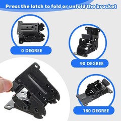 MAQUITA 10 Pack Folding Brackets, 90-180 Degree 2.8 x 2.1 x 2.7 inches, Black