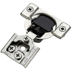 60 Pack Soft Close Hinges – Satin Nickel, 1/2 Inch Overlay
