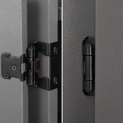 30PCS (15 Pairs) Self Closing 1/2″ Overlay Semi Partial Wrap Hinges Black/Nickel