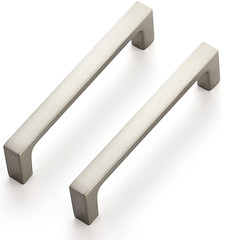 25 tiradores cuadrados 3-3/4″ en níquel cepillado para cocina y cajones.