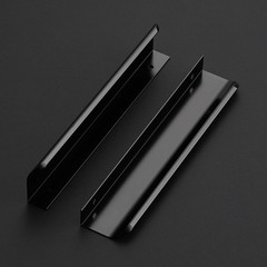 15-Pack 160mm Center Matte Black Finger Pulls 200mm Length Tab Cabinet Handles
