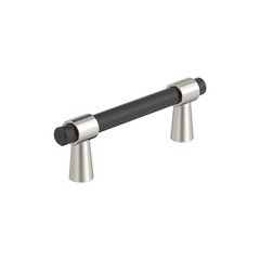 BP37385FBPN Mergence 3 Inch 76mm Cabinet Pull Matte Black Polished Nickel