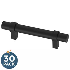 30-Pack Simple Wrapped Bar 3 In. (76 Mm) Classic Matte Black Cabinet Drawer Pull