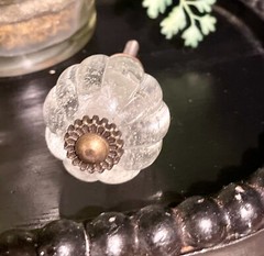 Glass Dresser Drawer Knobs Cabinet Door Pull Vintage-Gold-Brass Metal hardware