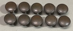 Lot of 10 Vintage Door Drawer Cabinet Round Knob Pulls W Screw