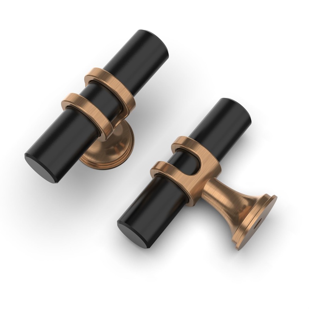 10 Pack Champagne Bronze and Matte Black Kitchen Cabinet Knobs Cabinet Hardwa…