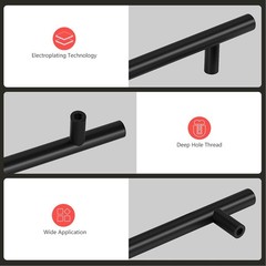 Black Cabinet Handles 30Pack 3inch Hole Center Kitchen Drawer Pulls and Knobs…