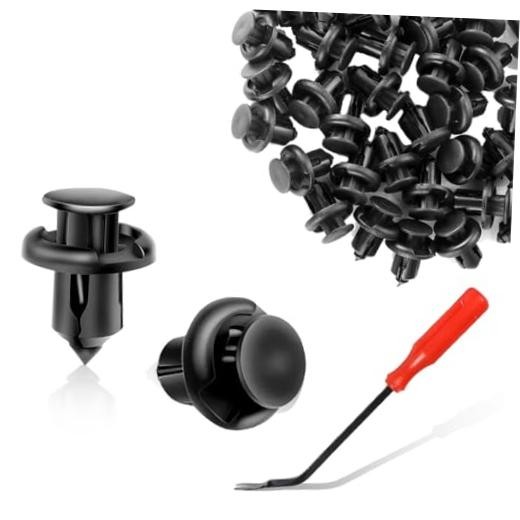Front Bumper Push-Type Retainer Clips with Fastener Remover, Nylon 30PCS