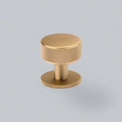 Belgravia Knurled Kitchen Cabinet Round Knob Pull In Satin Brass Lacquered