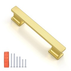 KNOBWELL 20 Pack Brushed Gold Cabinet Pulls 3-3/4 in (96mm)