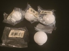 (LOT OF 4) LIBERTY 1-5/16 Dia Inch Round Ceramic Pull Cabinet Drawer Knob White