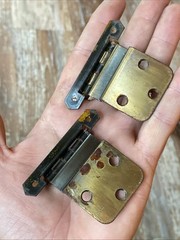 6 Pr 12 Stanley Ranch Craft Saddle Strap Antique Brass 3/8″ Inset Hinges 4310-F3