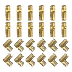 24pcs Invisible Brass Barrel Hinges 5x15mm Brass Concealed Small Barrel Hinges