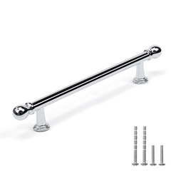 6 Pack Polished Chrome Kitchen Cabinet Handles 5 Inch(128mm) Hole Center Soli…