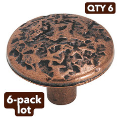 6-pack lot Amerock Cabinet Knob Antique Copper PB3403-AC Allison 1-1/4″ Textured