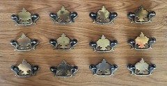 Vintage Dresser Drawer Handles DROP BAIL Hardware Pull Old Cabinet BRASS 3” CTC