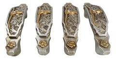 Set Of 4 Western Longhorn Cattle Bull Lace Concho Drawer Cabinet Bar Pulls 6″L