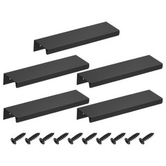 5pcs Cabinet Edge Finger Pull 120mm 4.72″ Hidden Cabinet Pulls Black