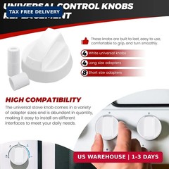 puxyblue 𝟮𝟬𝟮𝟲 𝙐𝙥𝙜𝙧𝙖𝙙𝙚𝙙 Universal White Control Knobs 4-Pack with 12