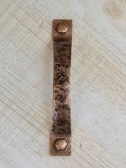 Antique Copper Metal Door Handle Pull Hammered Rustic Design 4 7/8 in