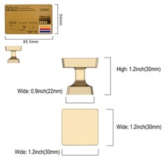 10 Pack Brushed Gold Cabinet Knobs 1.2 Inch(30mm) Gold Kitchen Cabinet Knobs