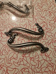 New Antique Cabinet and Drawer handles stylish Silver PAMAR 358A Italy set of 8