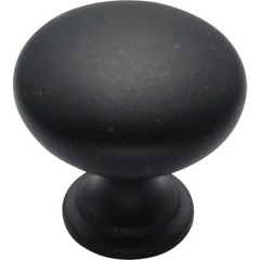 Cabinet Round Knob 1-1/4-inch Diameter Matte Black