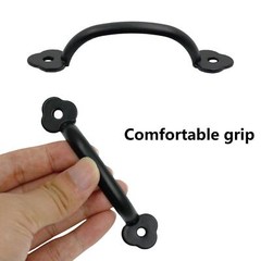 12 Pack 4 Inch Matte Black Cabinet Pulls Rustic Antique Handles for Kitchen