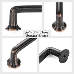 10 Pack 5 Inch Hole Centers, Brushed Bronze Cabinet Pulls Oil Rubbed Bronze C…