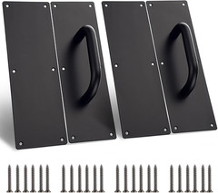 2 Sets 12 Inch Stainess Steel Door Handles – Sturdy Door Pull Push Plates with S